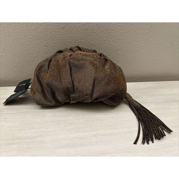 Rebecca Minkoff Ruched Clutch in Gold Brand New - Picture 2 of 9